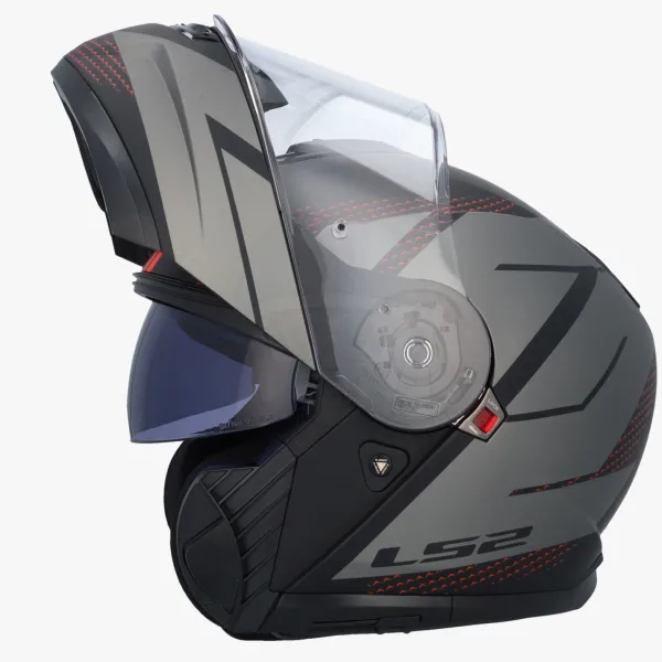 LS2 Systeemhelmen|Helmen Met Zonnevizier-FF908 trobe II Code Back Grey