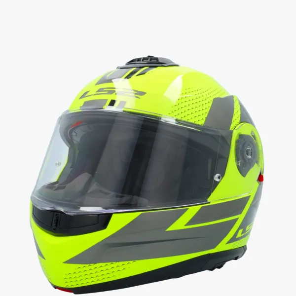 LS2 Systeemhelmen|Helmen Met Zonnevizier-FF908 trobe II Code H-Vi Yeow Grey