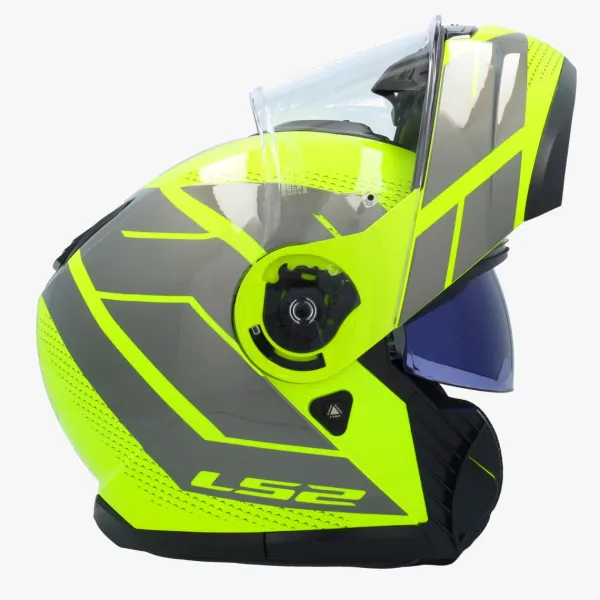 LS2 Systeemhelmen|Helmen Met Zonnevizier-FF908 trobe II Code H-Vi Yeow Grey