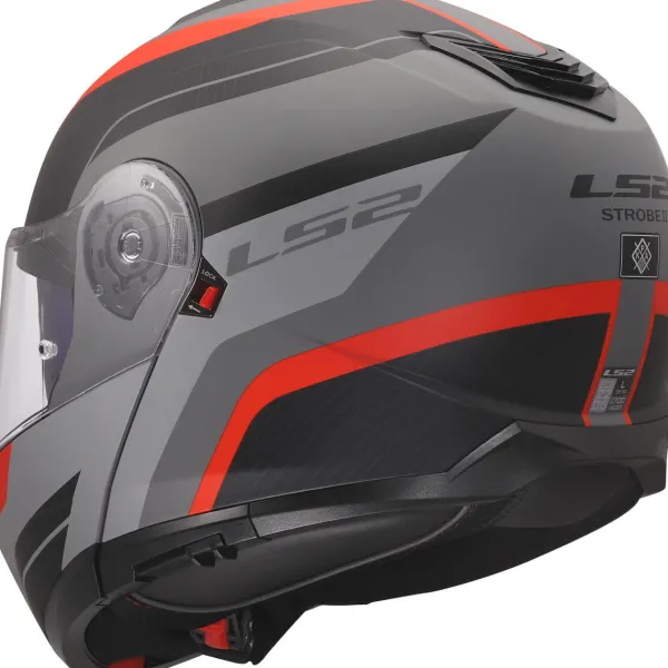 LS2 Systeemhelmen|Helmen Met Zonnevizier-FF908 trobe II onza Back Grey Red-06
