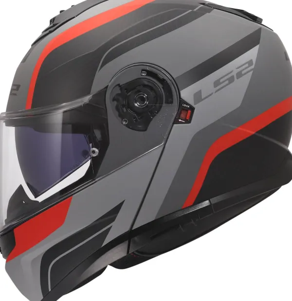 LS2 Systeemhelmen|Helmen Met Zonnevizier-FF908 trobe II onza Back Grey Red-06