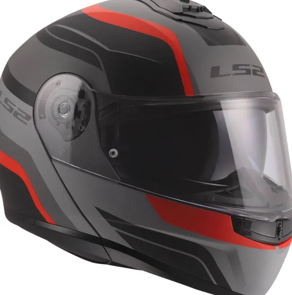 LS2 Systeemhelmen|Helmen Met Zonnevizier-FF908 trobe II onza Back Grey Red-06