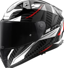LS2 Integraalhelmen|Helmen Met Zonnevizier-FF811 Vector II Carbon avage White Red Grey