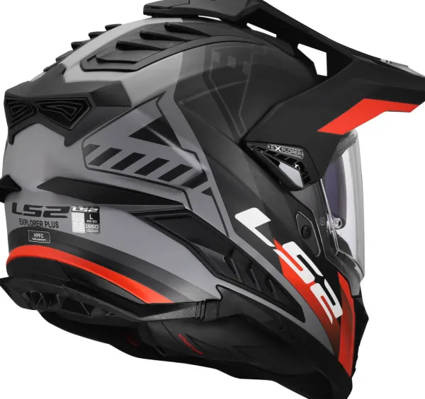 LS2 Adventure Helmen|Helmen Met Zonnevizier-X701 Exporer Hexa Back Red Grey-06