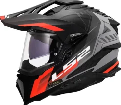 LS2 Adventure Helmen|Helmen Met Zonnevizier-X701 Exporer Hexa Back Red Grey-06