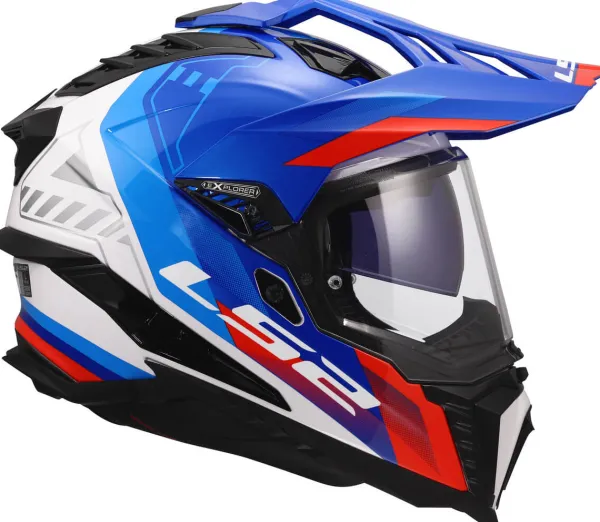 LS2 Adventure Helmen|Helmen Met Zonnevizier-X701 Exporer Hexa White Bue Red-06