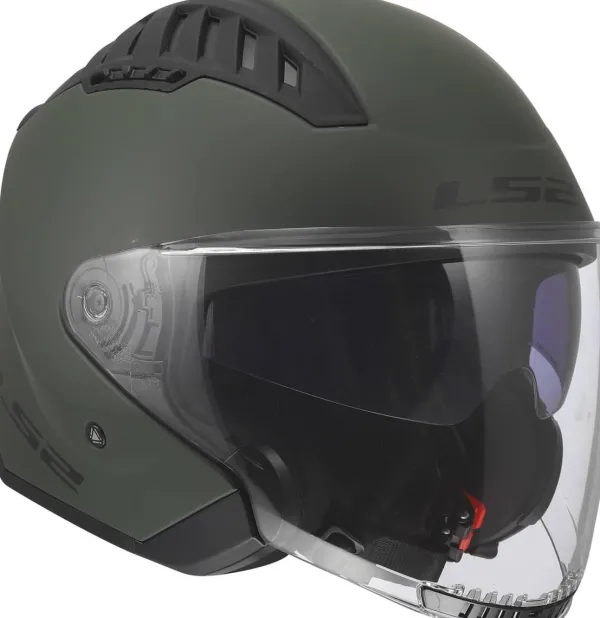 LS2 Jethelmen|Helmen Met Zonnevizier-OF600 Copter II oid iitary Green-06