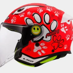 LS2 Kinder Scooterhelmen-OF622 Funny II Paw Red