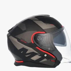 MT Jethelmen|Helmen Met Zonnevizier-Jet Thunder 3 V Bow Back/Red