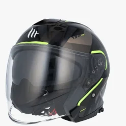 MT Jethelmen|Helmen Met Zonnevizier-Jet Thunder 3 V Bow Back/Yeow
