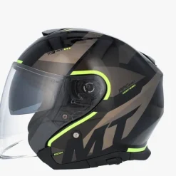 MT Jethelmen|Helmen Met Zonnevizier-Jet Thunder 3 V Bow Back/Yeow