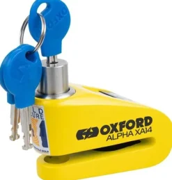 Oxford Motorsloten-Alpha XA14 Alarm Disc Lock Yellow ART4 LK217