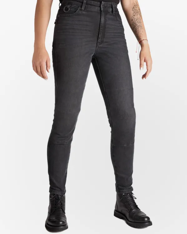 Pando Moto Motorjeans-Kaya Slim Motorjeans Grey