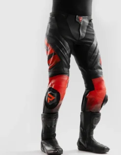 Rebelhorn Motorbroeken-Inferno Motorbroek Black/Fluo Red