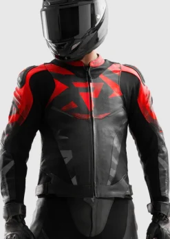 Rebelhorn Motorjassen-Inferno Motorjas Black/Fluo Red