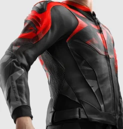 Rebelhorn Motorjassen-Inferno Motorjas Black/Fluo Red