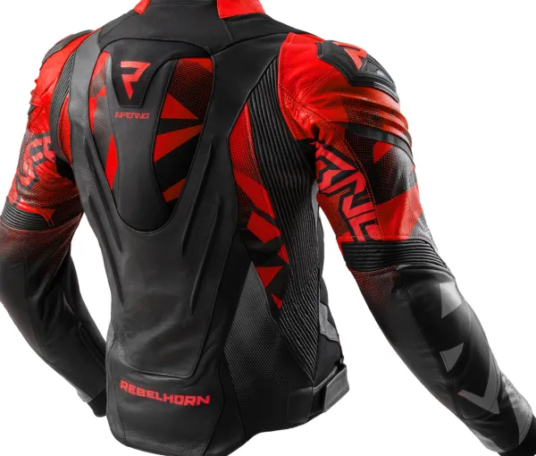 Rebelhorn Motorjassen-Inferno Motorjas Black/Fluo Red