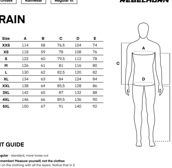Rebelhorn Regenkleding-Rain Two-Piece Waterproof uit Back/Fuo Yeow