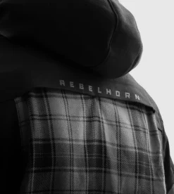 Rebelhorn Motorhoodies|Motorjassen-hifter hirt otorhoodie Back/Grey