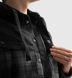 Rebelhorn Motorhoodies|Motorjassen-hifter hirt otorhoodie Back/Grey