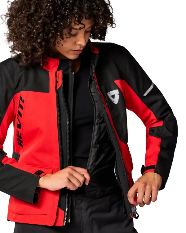 REV'IT Motorjassen-Convergent H2O Ladies Motorjas Red/Black