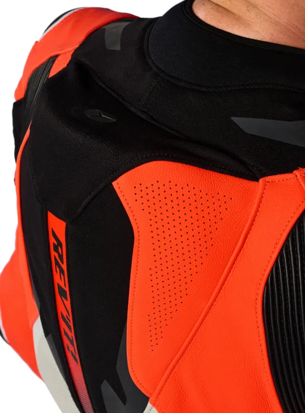 REV'IT Motorpakken-Hyperspeed 3 One Piece Light Grey/Neon Red