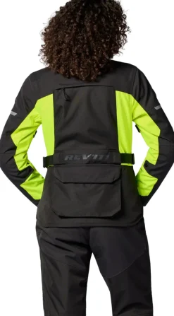 REV'IT Motorjassen-Outback 5 H2O Ladies Motorjas Black/Neon Yellow
