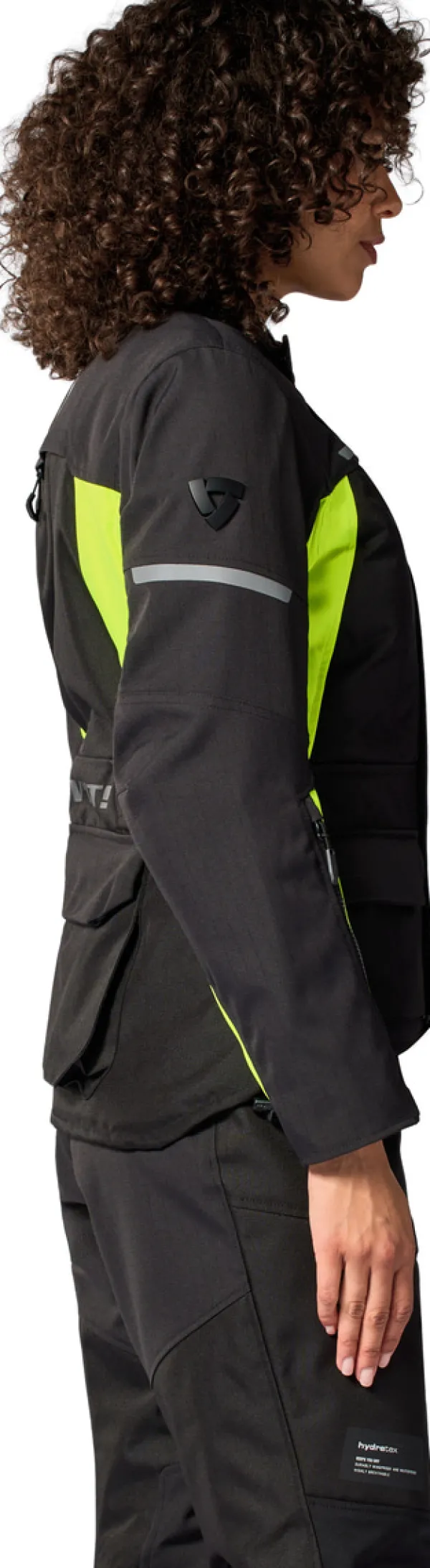 REV'IT Motorjassen-Outback 5 H2O Ladies Motorjas Black/Neon Yellow