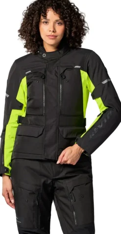 REV'IT Motorjassen-Outback 5 H2O Ladies Motorjas Black/Neon Yellow