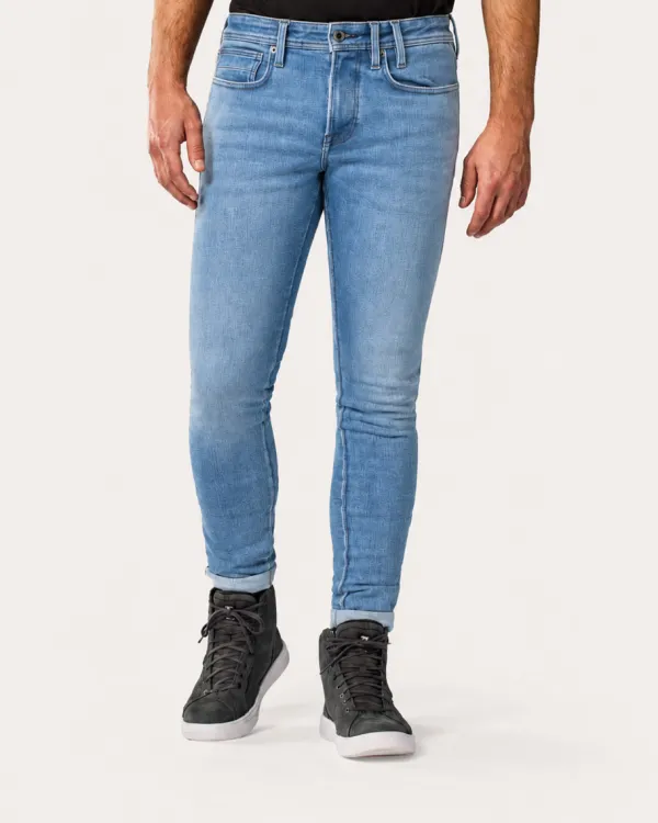 REV'IT Motorjeans-Piston 3 Skinny Motorjeans Light Blue Vintage