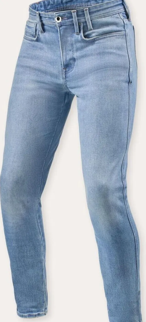 REV'IT Motorjeans-Piston 3 Skinny Motorjeans Light Blue Vintage