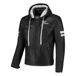 Rusty Stitches Motorjassen-Jari Hooded V2 otorja Back/White 104