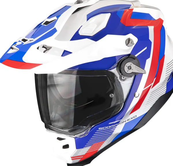 Scorpion Adventure Helmen|Integraalhelmen-ADF-9000 AIR Patro White/Bue/Red