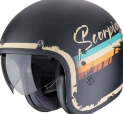 DAMES Scorpion Retro Helmen|Jethelmen-Befat EVO Adoni att Back/Beige