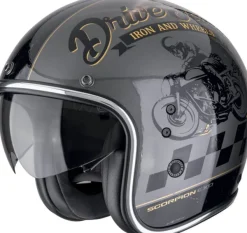 DAMES Scorpion Retro Helmen|Jethelmen-Befat EVO Drive Fativer/Back/God