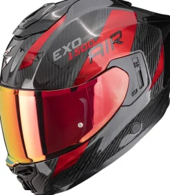 Scorpion Integraalhelmen|Helmen Met Zonnevizier-EXO-1500 AIR Carbon Patted Back/Red
