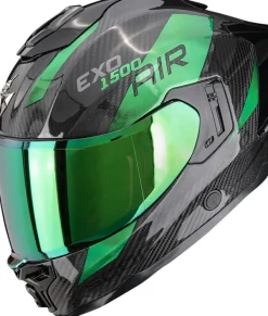 Scorpion Integraalhelmen|Helmen Met Zonnevizier-EXO-1500 AIR Carbon Patted Back/Green