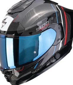 Scorpion Integraalhelmen|Helmen Met Zonnevizier-EXO-1500 AIR Carbon Zity Back/Red/Bue