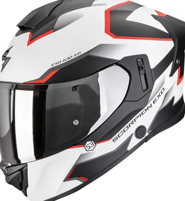 Scorpion Integraalhelmen|Helmen Met Zonnevizier-EXO-530 AIR Cip att White/Back/Red