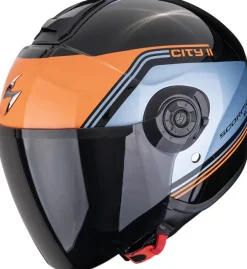 DAMES Scorpion Jethelmen|Dames Scooterhelmen-EXO-CITY II Vita Back/Bue/Orange