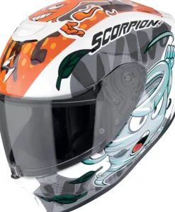 Scorpion Integraalhelmen|Race Helmen-EXO-JNR AIR The4Elements White/Blue/Orange