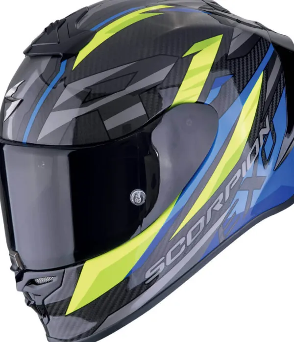 Scorpion Integraalhelmen|Carbon Helmen-EXO-R1 EVO AIR Carbon Runner Back/Bue/Neon Yeow