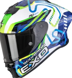 Scorpion Integraalhelmen|Race Helmen-EXO-R1 EVO II AIR Cornering White/Bue/Green